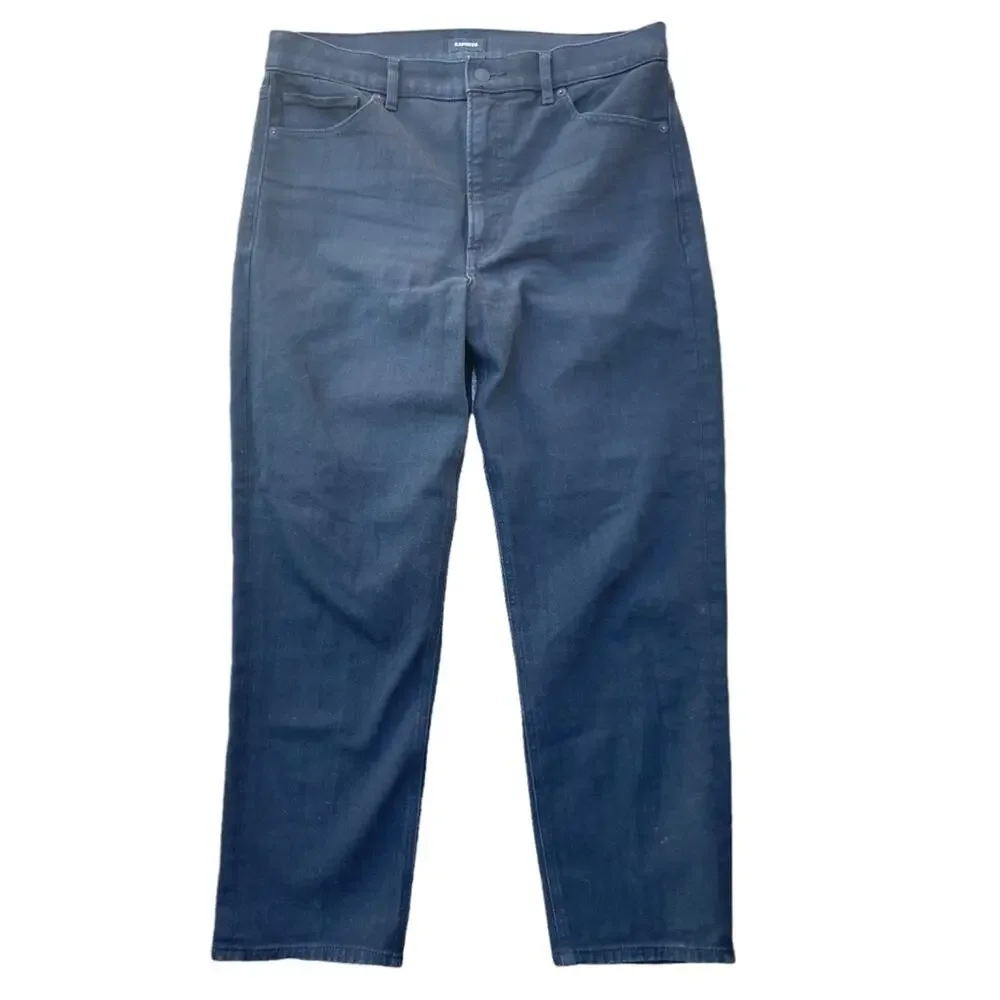 Express Super High Waisted Black Mom Jeans Size 12 - Picture 3 of 12